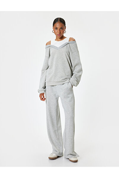 Koton Γυναικείο φούτερ Melange Grey - 5WAL10275IK