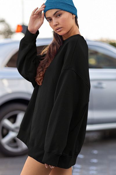 SEVBANO Unprinted Unisex Oversize Basic Sweatshirt