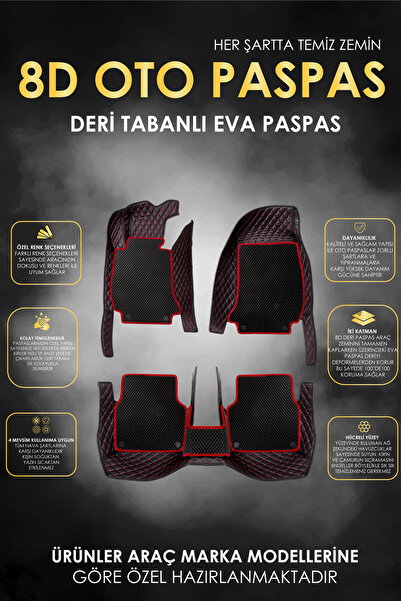 stiloto FİAT LİNEA (2007-2014) Uyumlu Özel Dikim 2 Katmanlı Deri+Eva 8D Havuz...