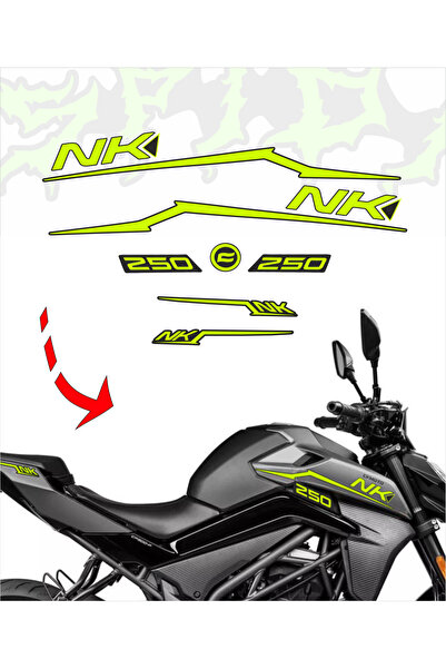 CF Moto NK250 Sticker Set Neon Sarı