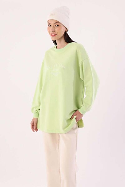 ALLDAY Оверсайз світло-зелений вишиваний худі