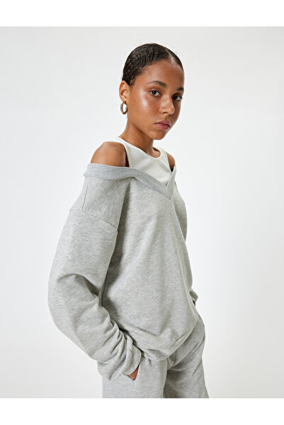 Koton Γυναικείο φούτερ Melange Grey - 5WAL10275IK