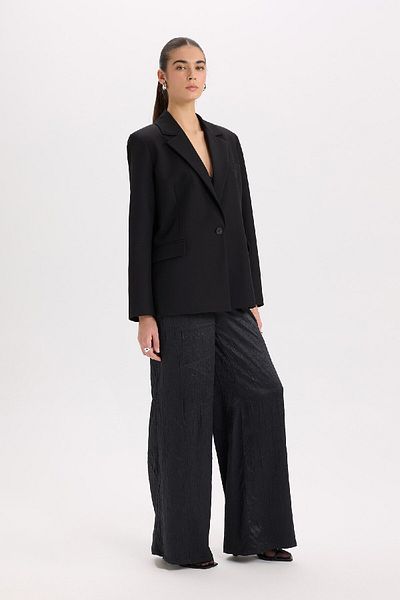 DeFacto High Waist Wide Leg Long Crochet Pants with Pockets E2739Ax24Wn