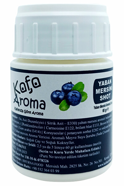 Kafa Aroma Yaban Mersini Aromalı Kokteyl Şurubu - Punch Yapım Shot Kiti ( 3 L...