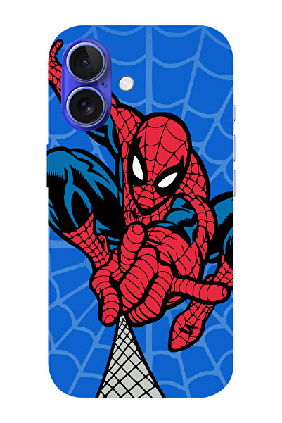 moonset Iphone 16 Uyumlu Örümcek Adam Tasarımlı Baskılı Şeffaf Telefon Kılıfı