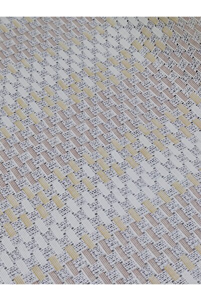 Başak Ev Tekstili Pvc Cupped Lace Shelf and Cabinet Cover Runner (Brown-White)