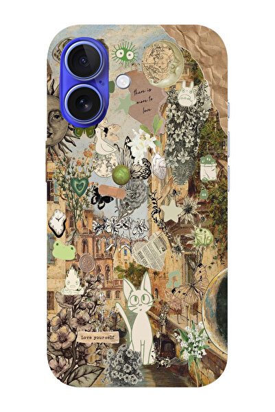 moonset Iphone 16 Uyumlu Love Yourself Tasarımlı Baskılı Şeffaf Telefon Kılıfı