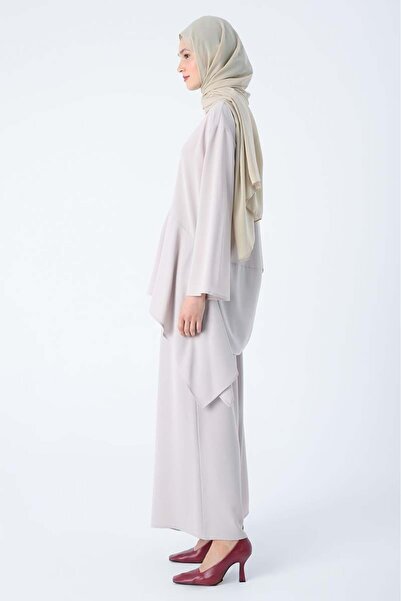 ALLDAY Σετ παντελόνι με πέτρινο ασύμμετρο κομμένο τουνίκ και φαρδύ πόδι