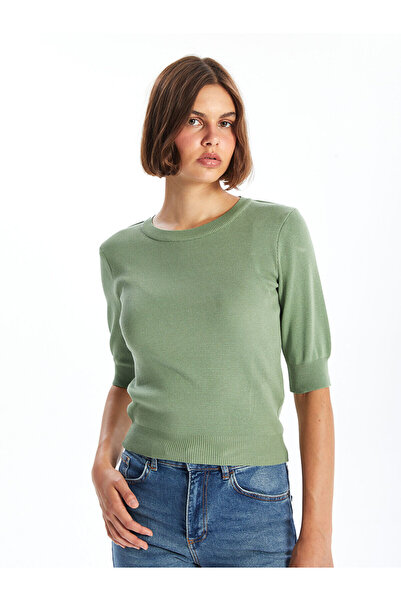 LC Waikiki Women's Knit Sweater - Lcw, Crew Neck, Short Sleeve