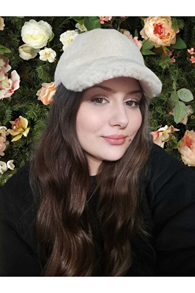 Suem șapcă de iarnă din pluș cu blană moale pălărie pentru femei bej