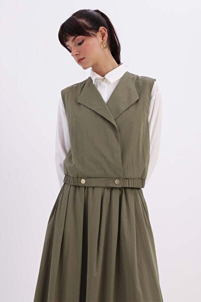 ALLDAY Χακί-Γιλέκο Φούστα Σετ