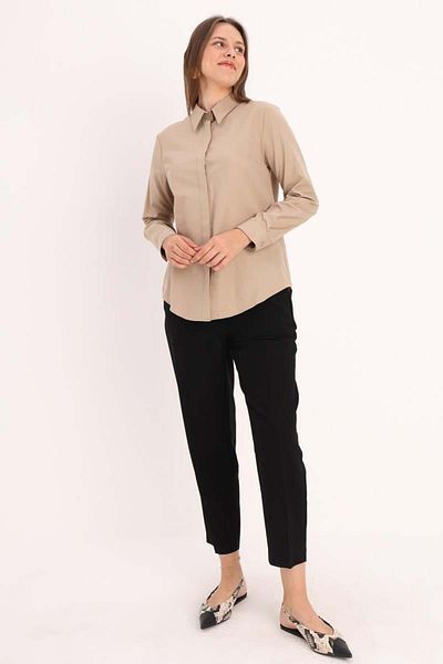 ALLDAY Stone-Basic Hidden Placket Shirt