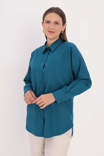 ALLDAY Light Petrol-Oversize Basic Shirt
