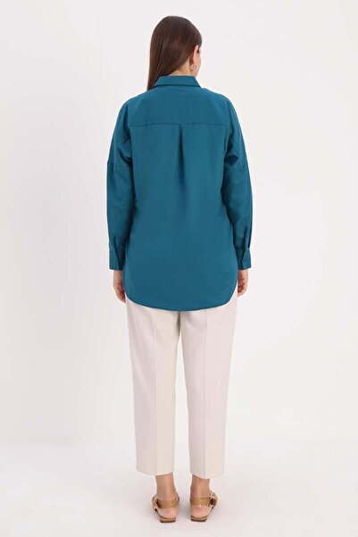 ALLDAY Light Petrol-Oversize Basic Shirt