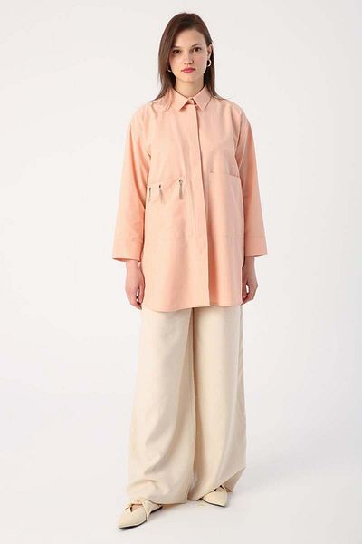 ALLDAY Πουκάμισο Oversize με μεγάλη τσέπη και μάτι σολομού