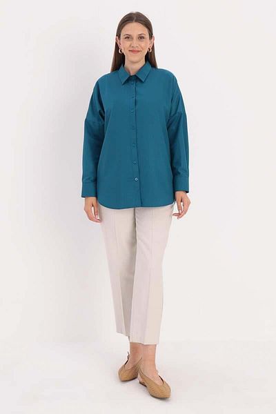 ALLDAY Light Petrol-Oversize Basic Shirt