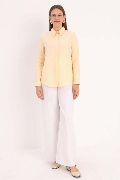 ALLDAY Yellow-Basic Hidden Placket Shirt