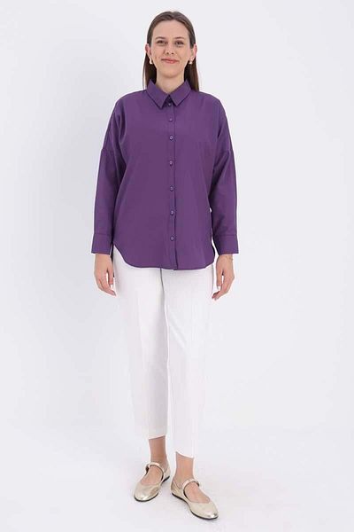 ALLDAY Purple-Oversize Basic Shirt