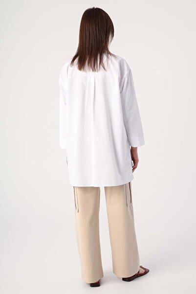 ALLDAY White-Large Pocket Eyelet Oversize Shirt