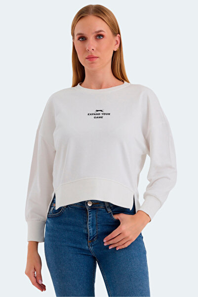 Slazenger سويت شيرت نسائي كبير الحجم من VITAL باللون الأبيض