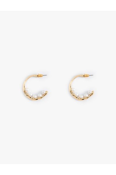 Koton Pearl Detailed Hoop Earrings