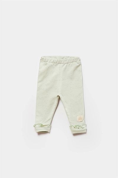 Biorganic Tiny Birds Pants Without Booties 57876 Ecru Green