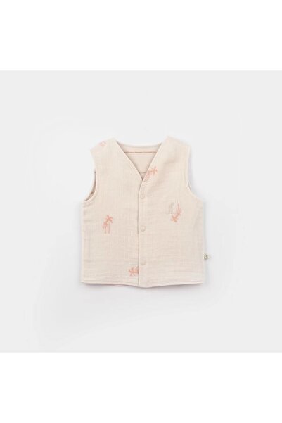 Bibaby Hello Safari Biorganic Combed Cotton Baby Vest - 61496 Ecru Tile