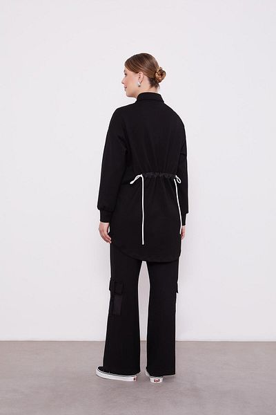 Levidor Black Quilted Chain Detailed Sports Set
