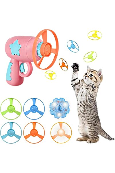 Arabest ألعاب جلب للقطط، لعبة إطلاق أقراص طائرة للقطط، لعبة أقراص طائرة ملونة...