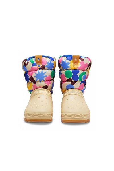 Crocs Neopuff Geo Shapes Classic Boot t Kids Boots - Beige / Multi