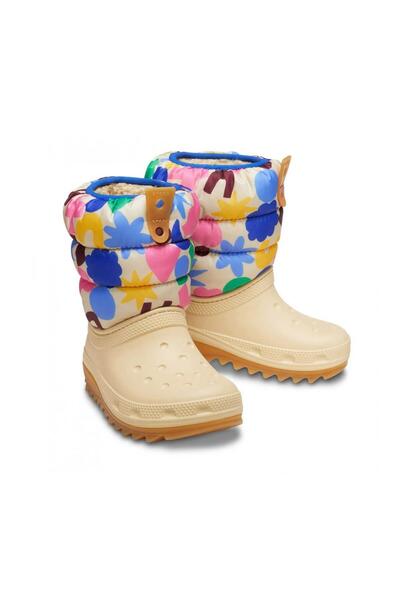 Crocs Neopuff Geo Shapes K Дитячі черевики - Бежевий / Багатоколірний