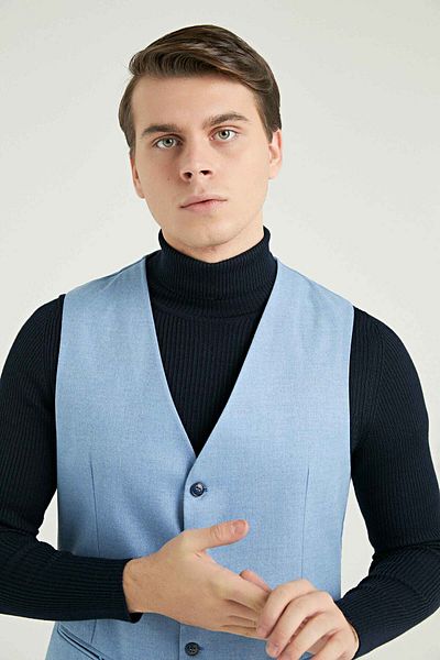 D'S Damat Син мъжки жилет