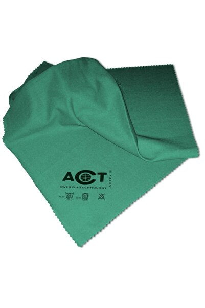 Act تنظيف فائق من الألياف الدقيقة الخضراء - قماش زجاجي مقاس 65x60 سم