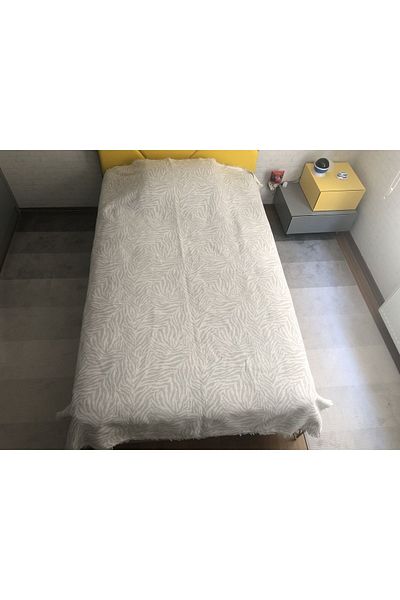 Koza Mix towel Gray Zebra Patterned Single Multi-Purpose Pique - Bedspread 160X210 cm
