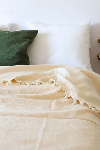 Koza Mix towel Cream Double Fringed Bedspread/Pique 200 X240 cm