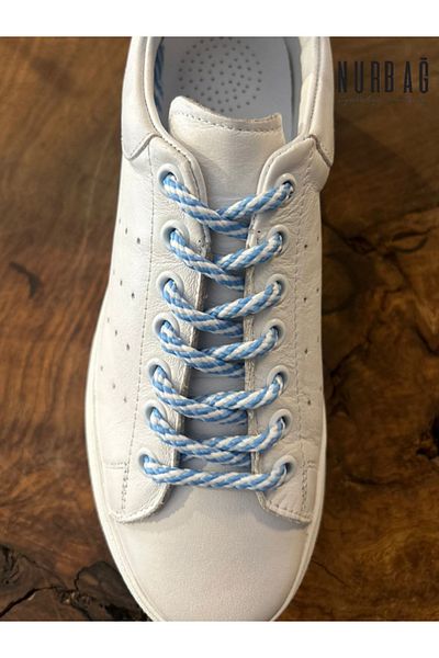 NURBAĞ DOKUMA Sports Shoes White to Blue Transitional Laces 100 Cm 1 Pair Xc0016