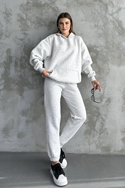 BayBayan Set de trening pentru bărbați Basic Oversize cu 3 fire groase