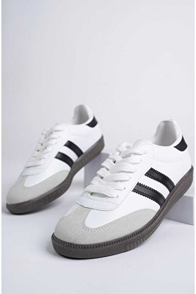 MCASERING Unisex Kadın Erkek Spor Ayakkabı Sneaker Beyaz Siyah