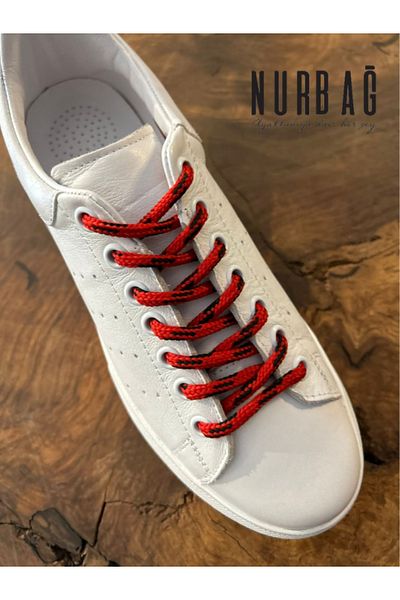 NURBAĞ DOKUMA SPORTS SHOES LACE UP RED BLACK PATTERNED 1 PAIR 90 CM BS74
