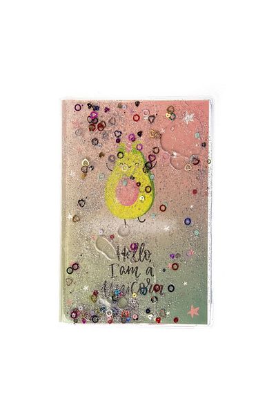 VUKİ Patterned A5 Notebook with Glitter and Watery Cover