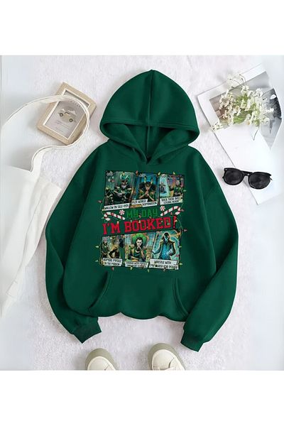 Touz Moda Суитшърт с качулка и щампа „Весела Коледа“