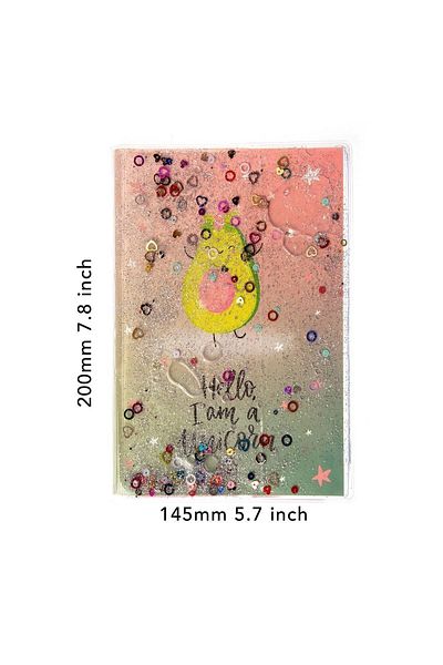 VUKİ Patterned A5 Notebook with Glitter and Watery Cover