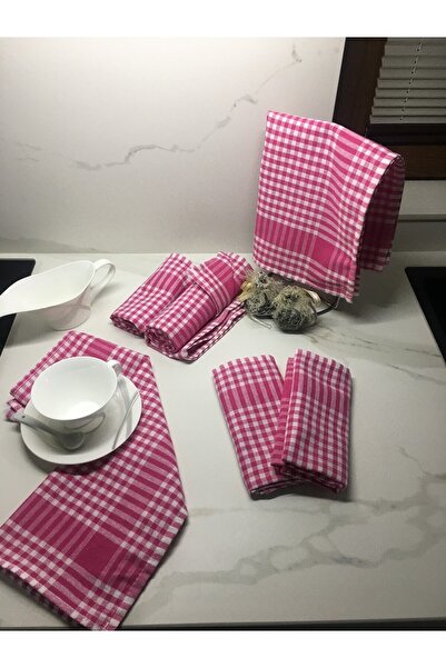 Koza Mix towel 4' Lü Pembe Mutfak Kurulama Bezi Alman Peçetesi