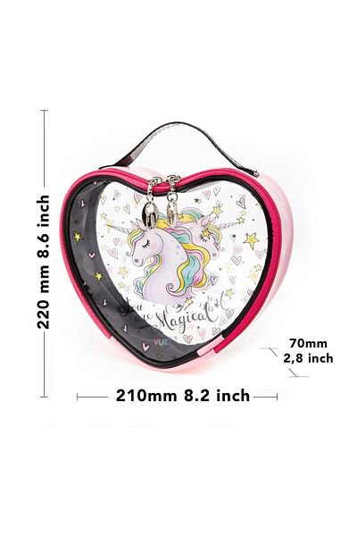 VUKİ Heart Shaped Patterned Lunch-Makeup Bag