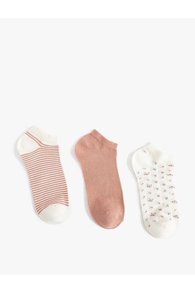 Koton Set de 3 șosete papuci multicolore florale