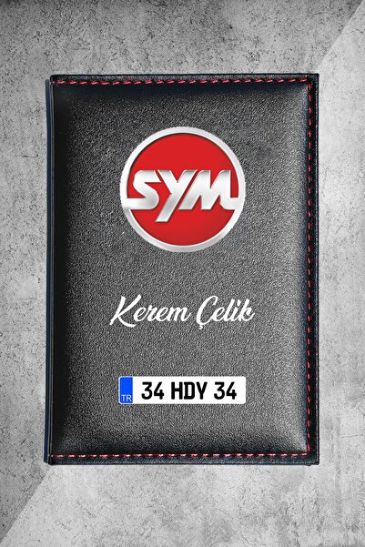 HEDİYEDİYE Kişiye Özel SYM Logolu Termo Deri Ruhsat Kabı