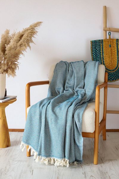 Koza Mix towel Husa Canapea Albastra 180x210 Cm Husa Scaun