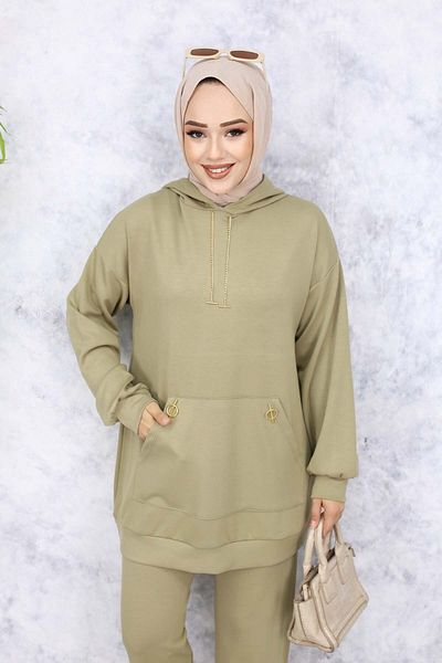 benguen Çağla 4580 Model Double Set with Gold Accessories