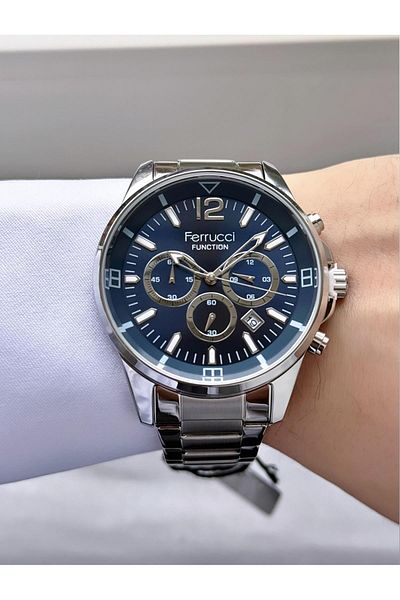 Ferrucci Men's Functions Active Steel Band Wrist Watch
