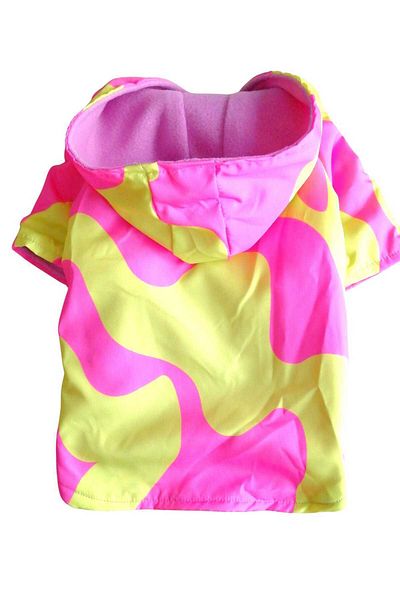 PATİBÖR Waterproof Pink Hooded Dog Raincoat with Fleece Inside